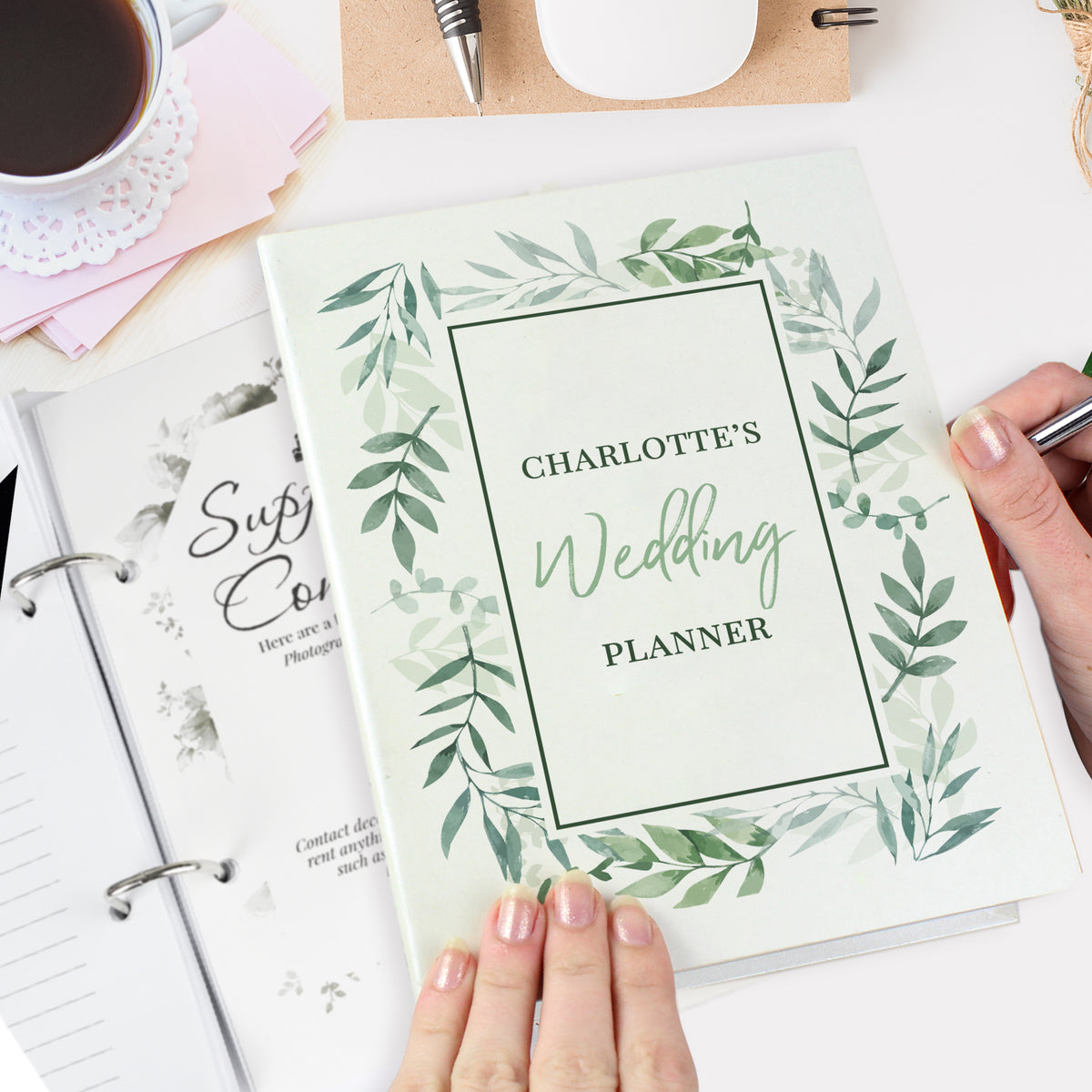 Personalised Botanical Border Wedding Planner for Wedding