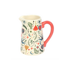 Cream Folk Print Ceramic Flower Jug | Vases | Inspired Creative Gifts