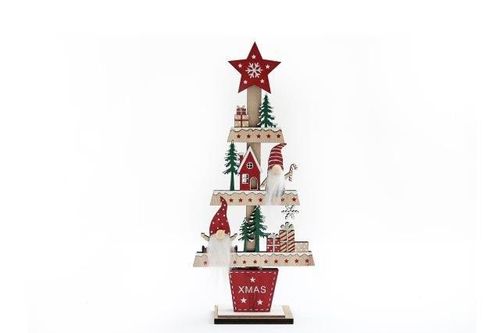 29.5cm Wooden Gonk Tree Standing Decoration | Inspired Creative Gifts | UK Supplier