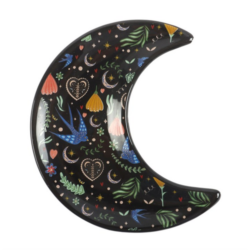 Midnight Bloom Crescent Moon Trinket Dish | Inspired Creative Gifts