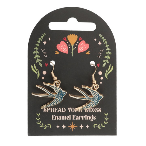 Blue Spread Your Wings Swallow Earrings | Earrings | Inspired Creative Gifts