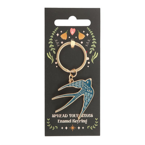Blue Spread Your Wings Swallow Keyring | Keyrings | Inspired Creative Gifts