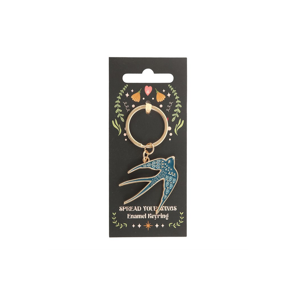 Blue Spread Your Wings Swallow Keyring | Keyrings | Inspired Creative Gifts
