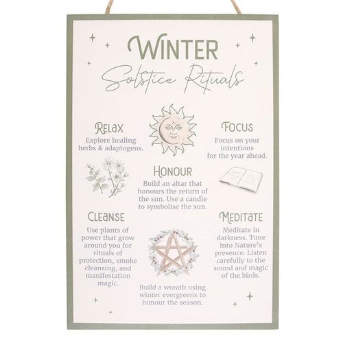 30cm Winter Solstice Rituals MDF Hanging Sign | Inspired Creative Gifts | UK Supplier