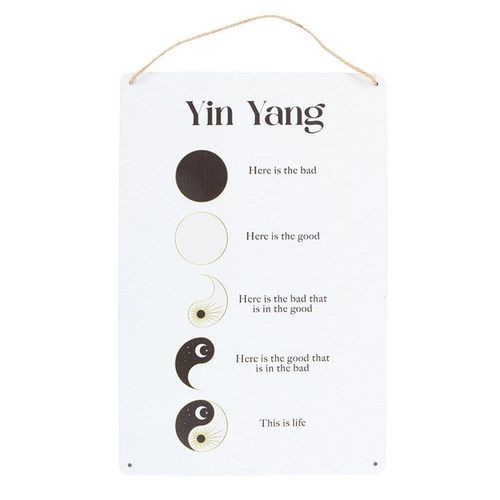 30cm Yin Yang Hanging Metal Sign | Inspired Creative Gifts | UK Supplier