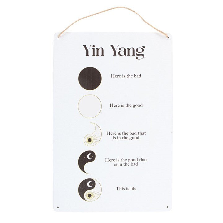 30cm Yin Yang Hanging Metal Sign | Inspired Creative Gifts | UK Supplier
