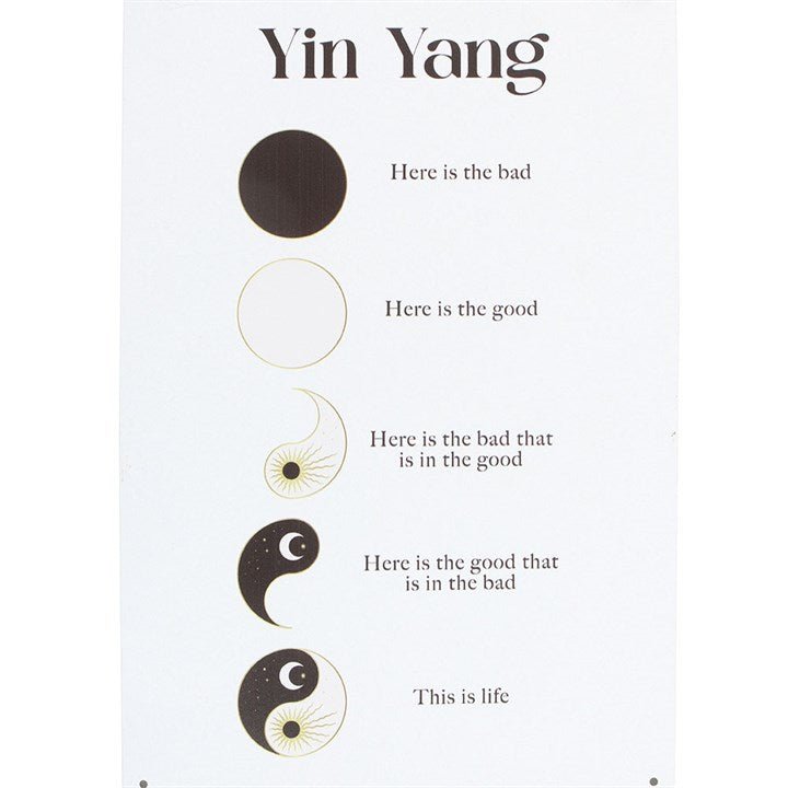 30cm Yin Yang Hanging Metal Sign | Inspired Creative Gifts | UK Supplier