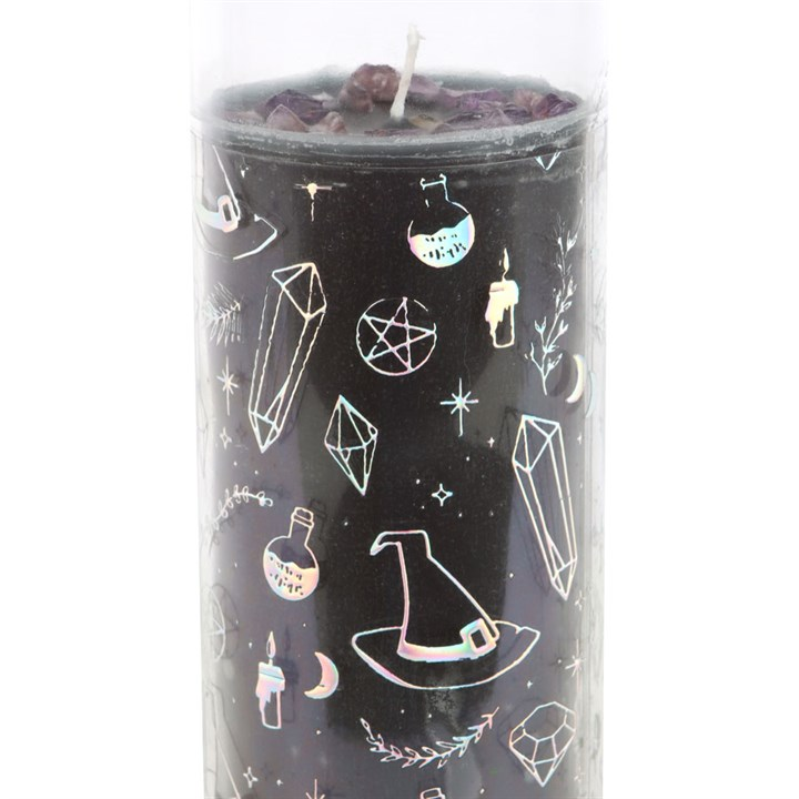 Crystal Witch Jasmine Tube Candle with Amethyst Chips | Candles