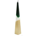 32cm Green and Gold Pyramid Candle | Inspired Creative Gifts | UK Supplier