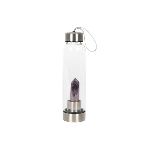 Amethyst Calming Glass Water Bottle