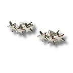 Triple Star Silver Stud Earrings