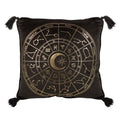 35cm Square Black Astrology Wheel Cushion | Inspired Creative Gifts | UK Supplier
