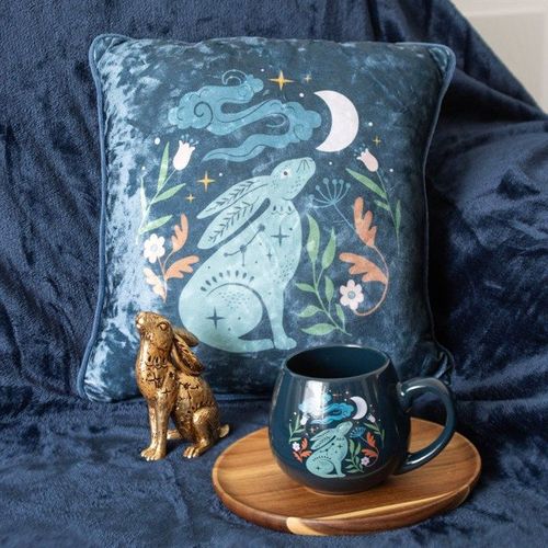 35cm Square Midnight Hare Cushion | Inspired Creative Gifts | UK Supplier