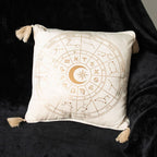 35cm Square Off White Astrology Wheel Cushion | Inspired Creative Gifts | UK Supplier