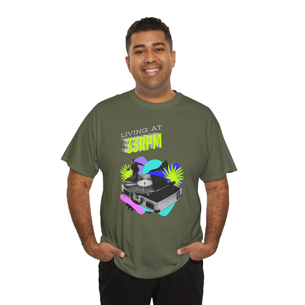 'Living at 33rpm' Flouro Men's T-Shirt
