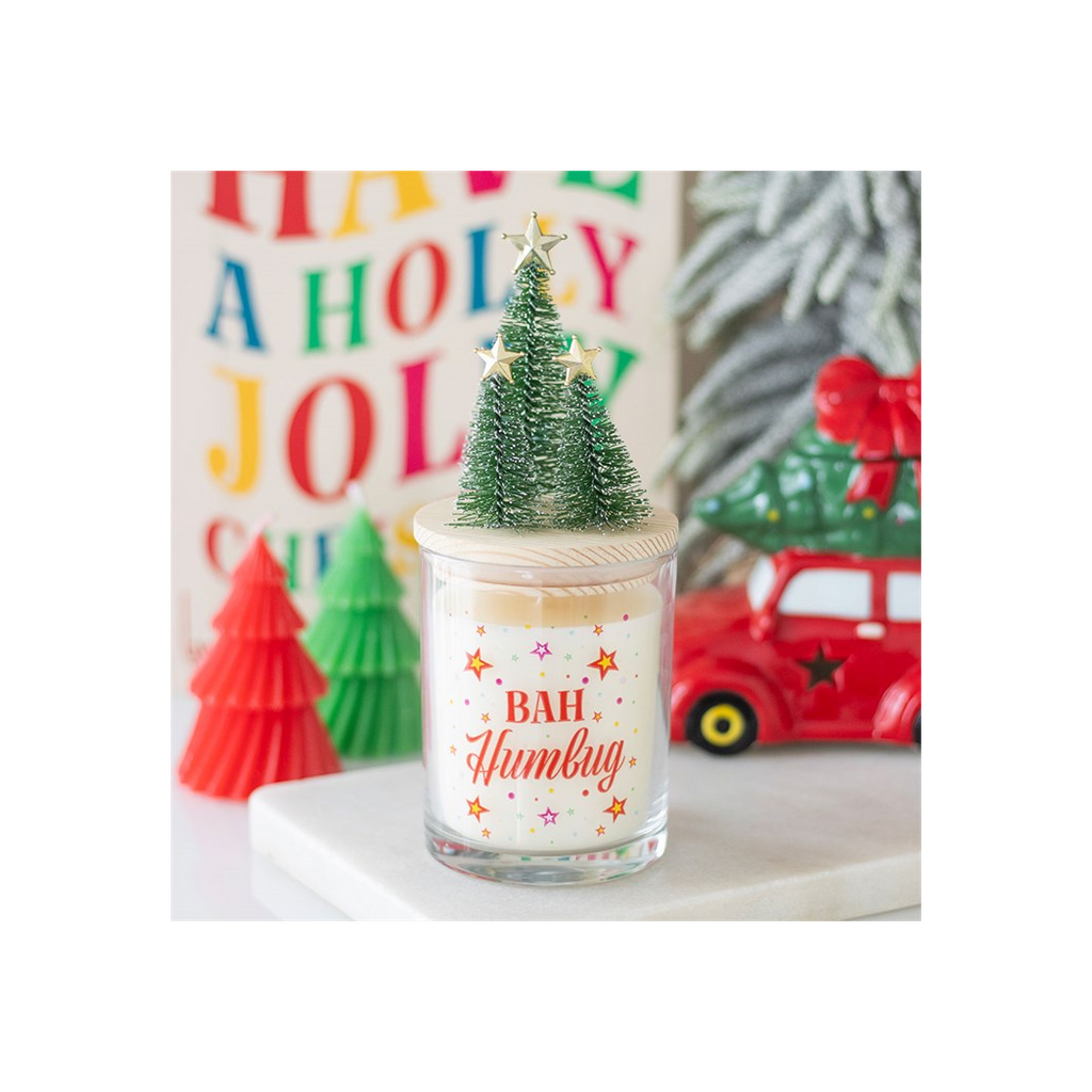 Bah Humbug Orange & Clove Glass Candle with Tree | Candles