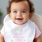 Personalised Born in 2026 Rainbow Outfit: Bib, Vest, Baby Grow for New Baby