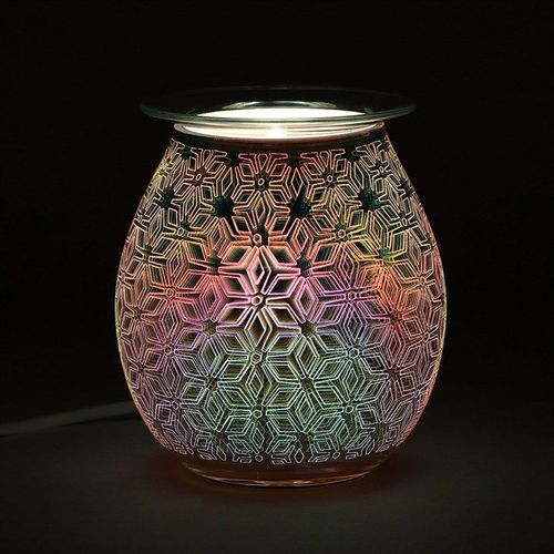 3D Geometric Flower Light Up Electric Oil Burner | Inspired Creative Gifts | UK Supplier