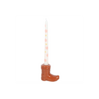 Brown Cowboy Boot Candle Holder with Taper Candle | Candle Holders | Inspired Creative Gifts