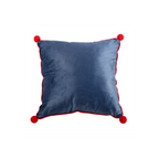 35cm Square Gnome Print Cushion with Pom Poms