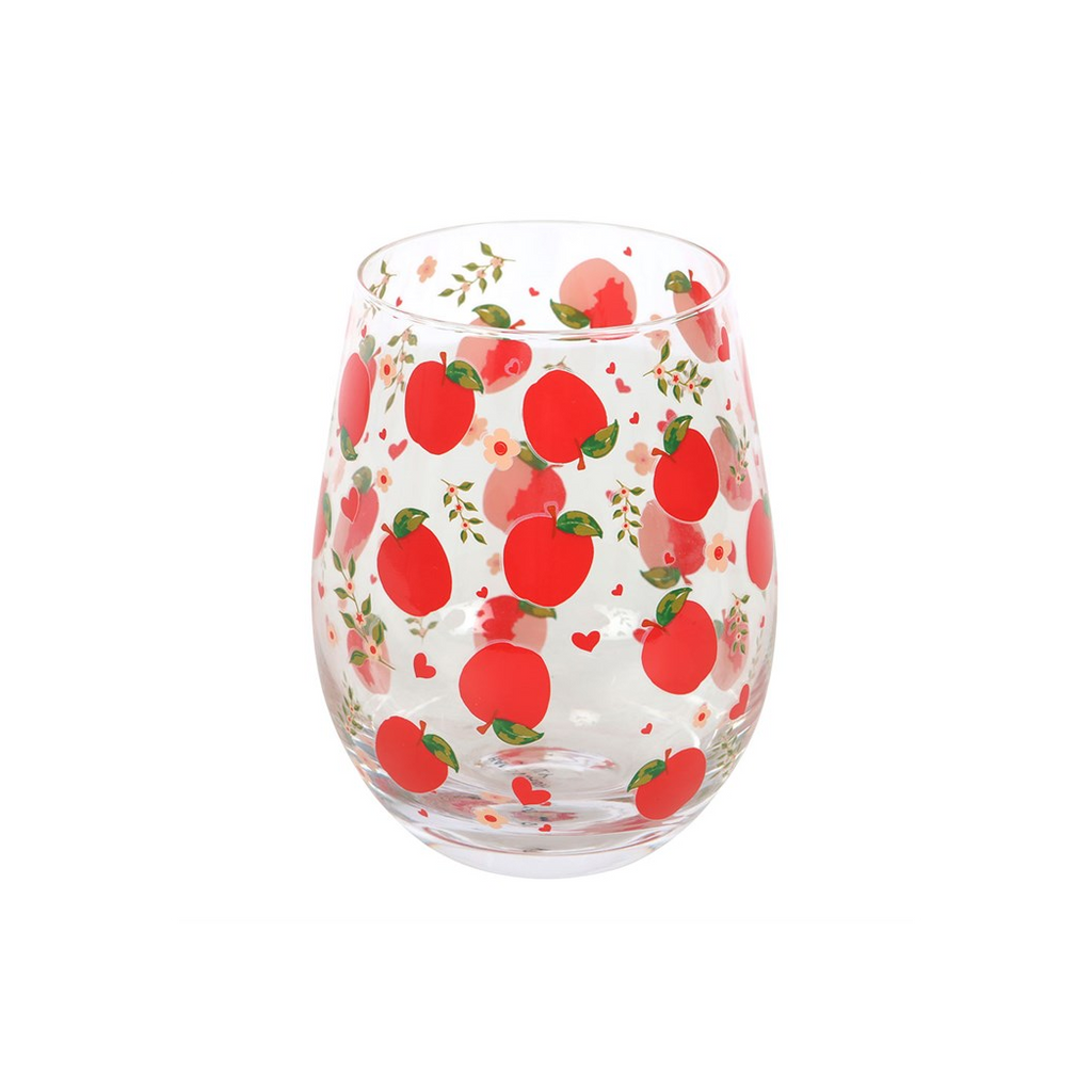 Apple Print Stemless Glass | Glasses & Barware