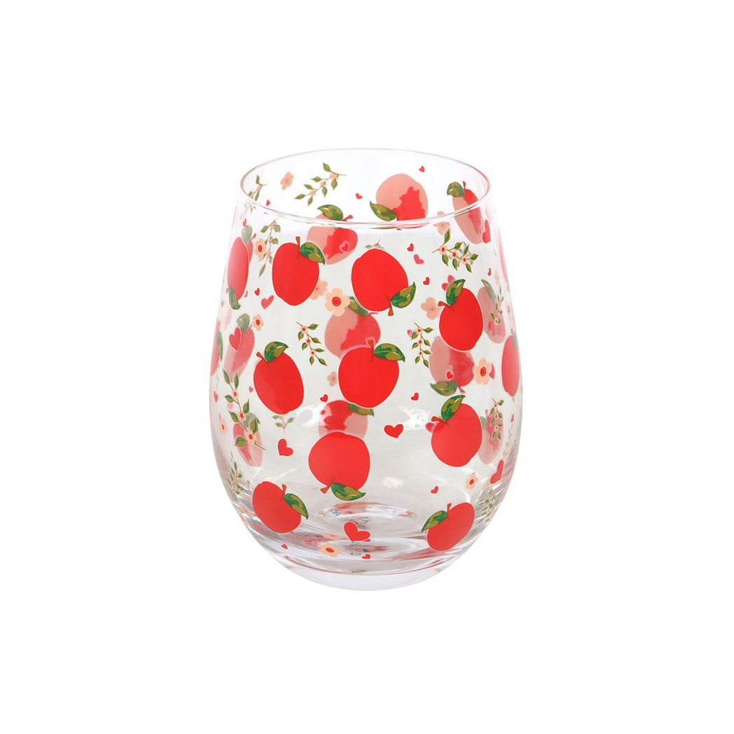 Apple Print Stemless Glass | Glasses & Barware