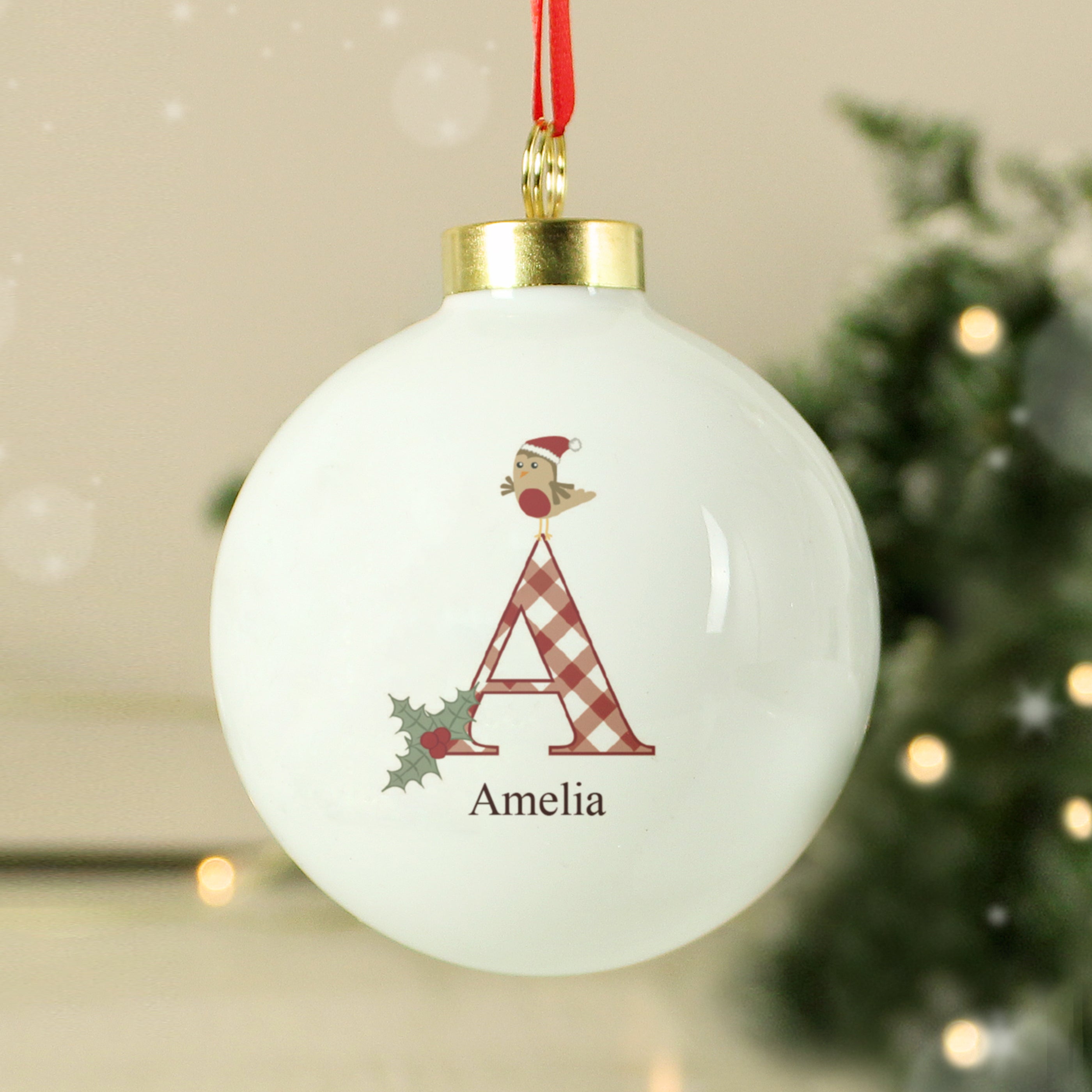 Personalised Initial Little Robin Bauble |  | Inspired Creative Gifts