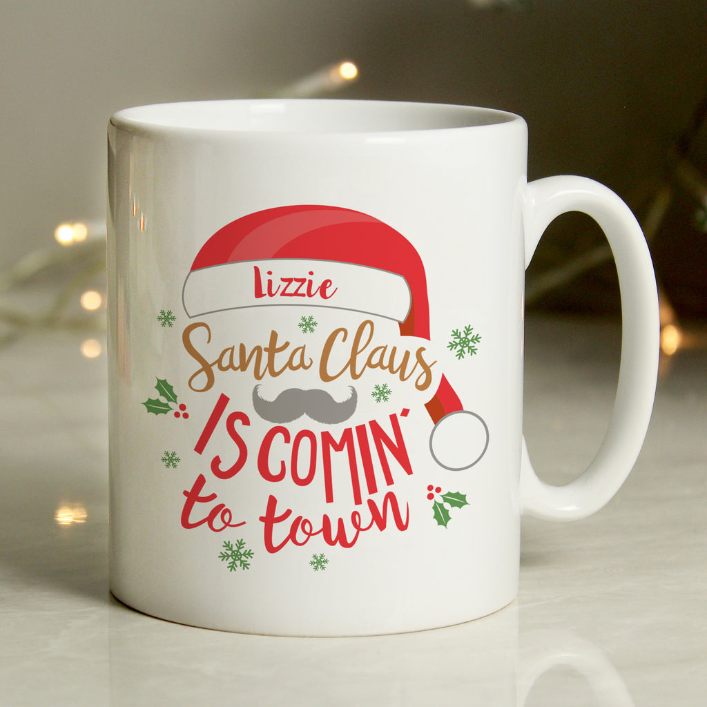 Personalised Santa Claus Is Comin To Town Mug | Christmas Gift