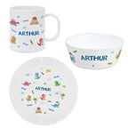 Personalised Dinosaur Plastic Breakfast Set | Mealtime Essentials