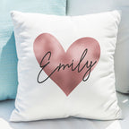 Personalised Name Only Rose Gold Heart Cushion | Valentine's Day Gift