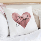 Personalised Name Only Rose Gold Heart Cushion | Valentine's Day Gift