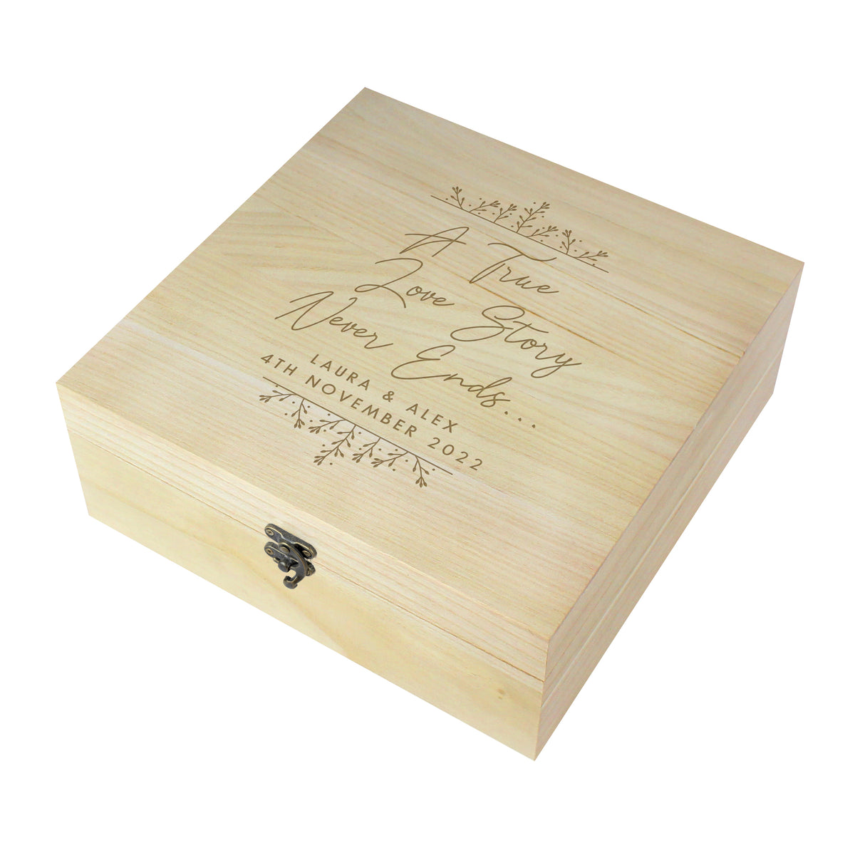 Personalised True Love Story Wooden Keepsake Box | Storage