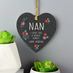 Personalised I Love You A Whole Bunch Hanging Slate Heart | Hanging Decorations & Signs