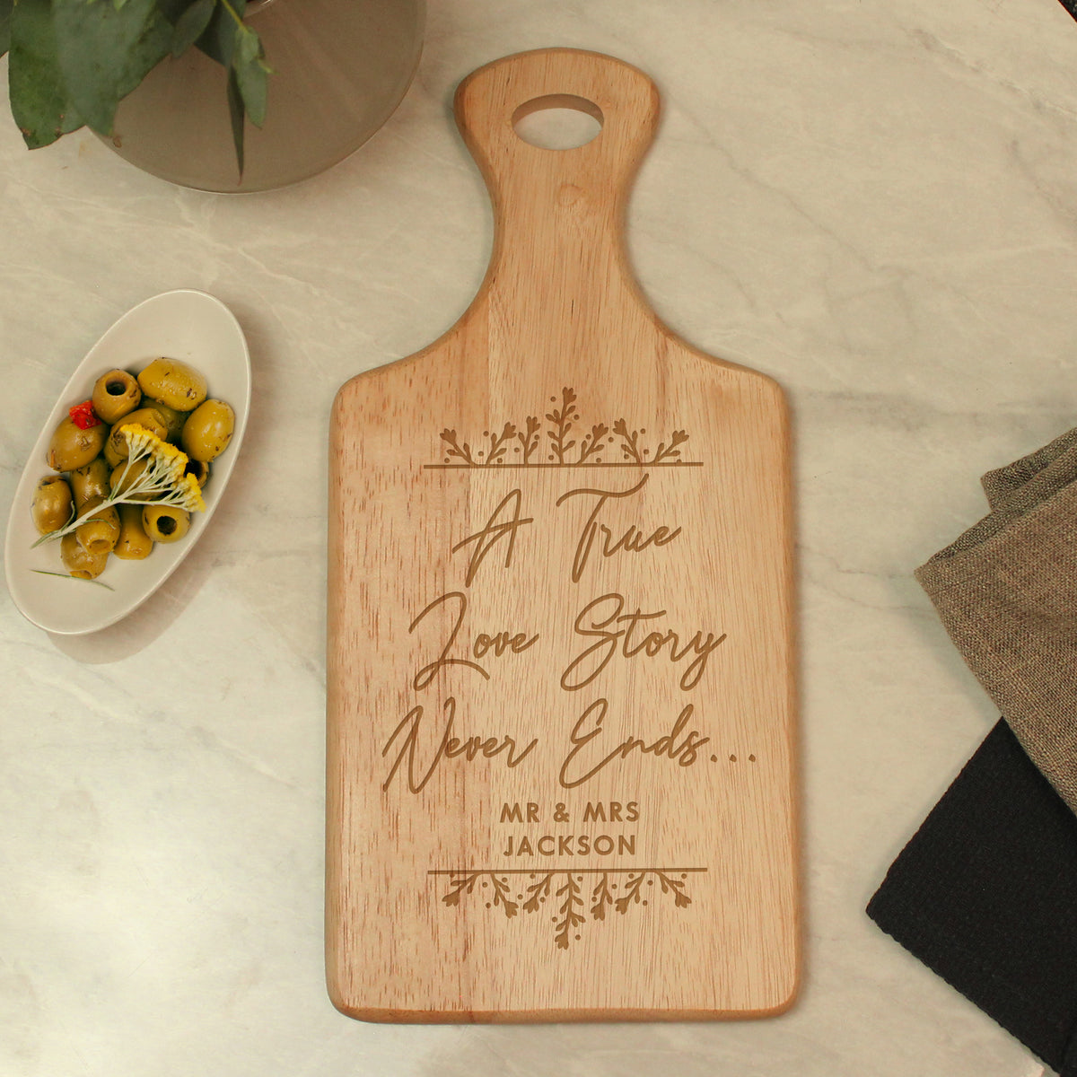 Personalised True Love Story Wooden Paddle Board for Christmas