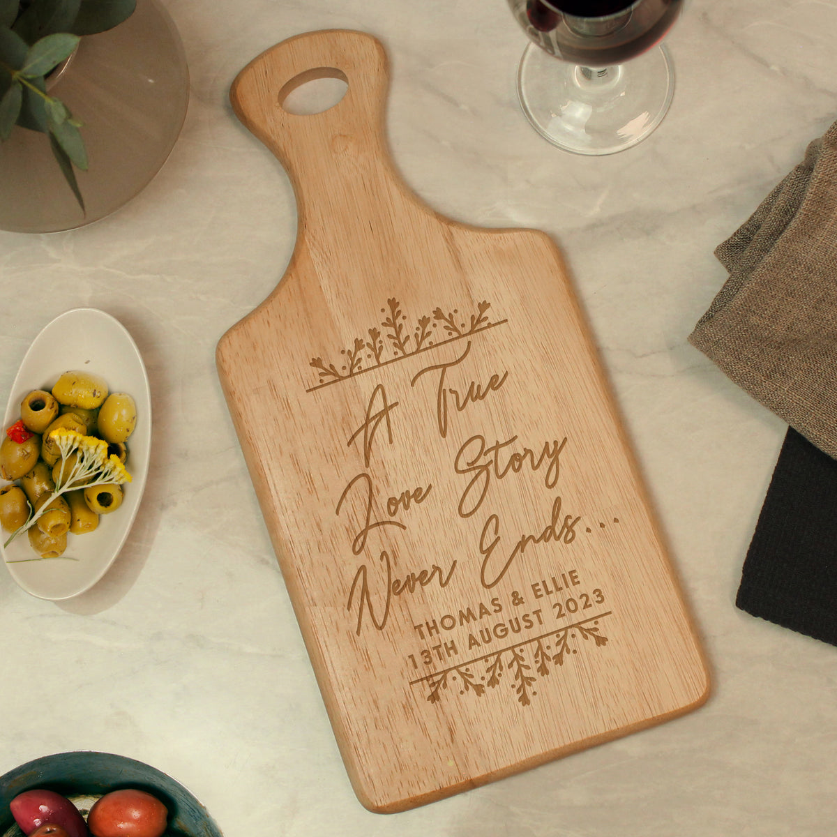 Personalised True Love Story Wooden Paddle Board for Christmas