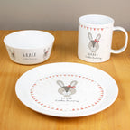Personalised Little Bunny Pink Plastic Breakfast Set | Mealtime Essentials | Inspired Creative Gifts