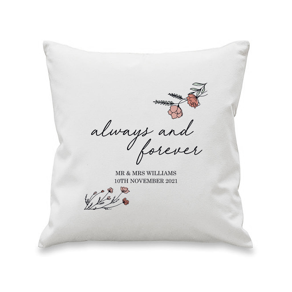 Personalised Always and Forever Cushion for Valentine's Day