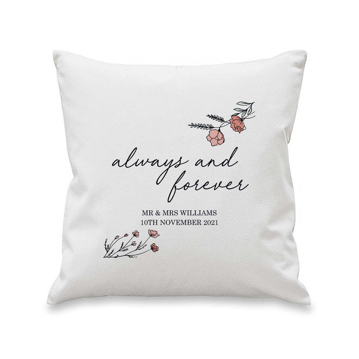 Personalised Always and Forever Cushion for Valentine's Day