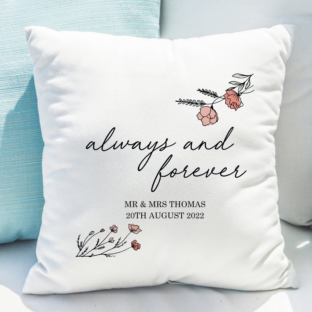 Personalised Always and Forever Cushion for Valentine's Day