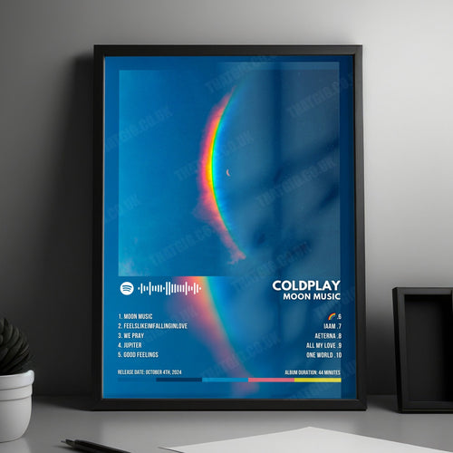 Coldplay "Moon Music" Album Cover Poster - with Complete Tracklist | Album Cover | Inspired Creative Gifts