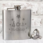 40th Birthday Hip Flask | Inspired Creative Gifts | UK Supplier