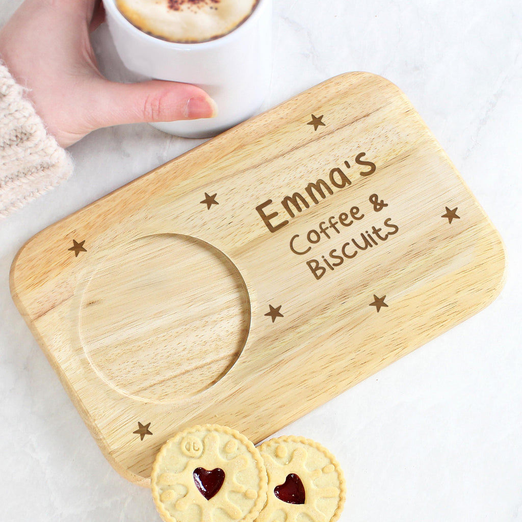 Personalised Stars Coaster Tray | Tea & Biscuit Holder | Great Gift for Birthdays & Christmas | Inspired Creative Gifts