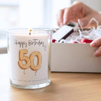50th Birthday Gold Balloons Candle Gift Set