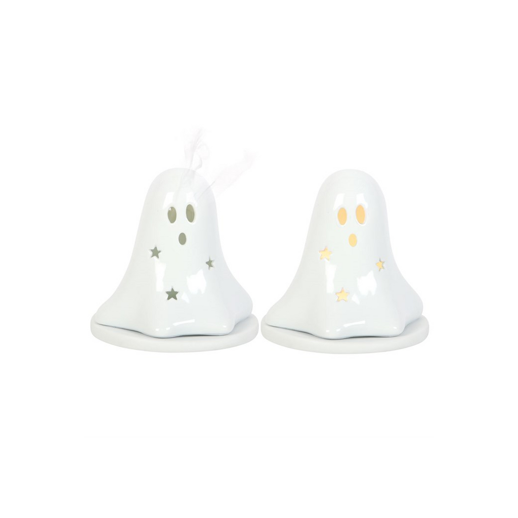 Ceramic Ghost Tealight and Incense Cone Holder | Candle Holders