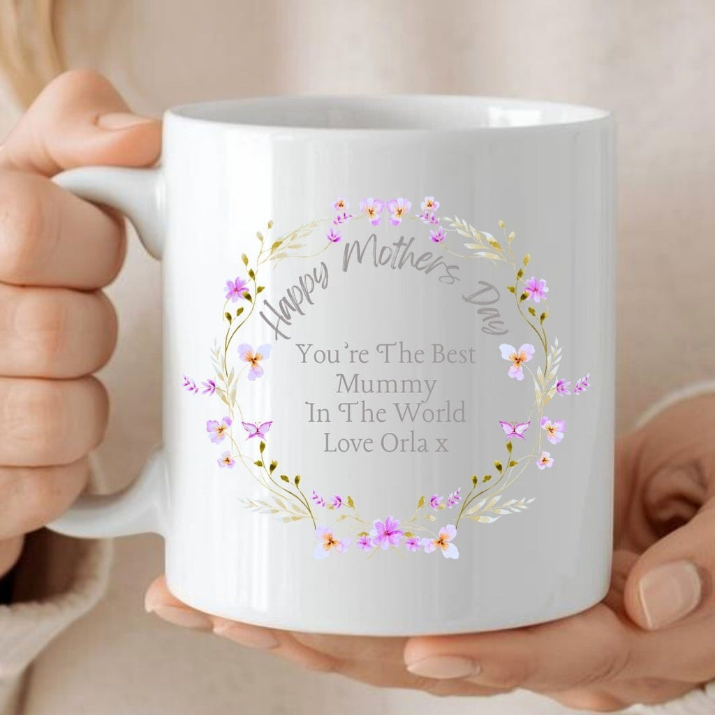 Personalised Happy Mother's Day Pretty Flowers Mug | Ceramics