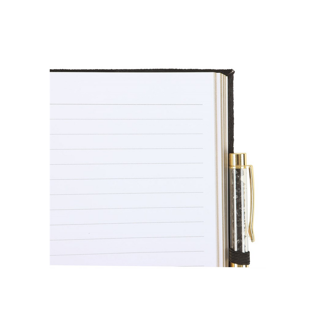 Book of Shadows Journal with Black Obsidian Crystal Pen | Notebook | Inspired Creative Gifts