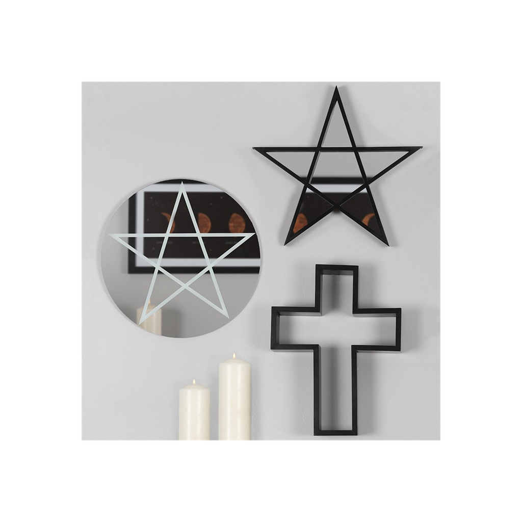 Black Framed Pentagram Mirror | Mirrors | Inspired Creative Gifts