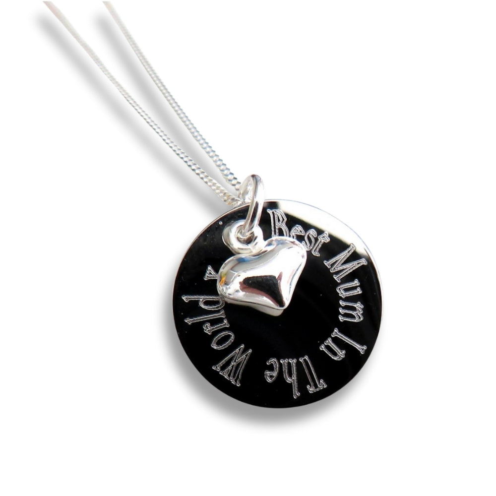 Personalised Mini Heart Charm Edge Necklace
