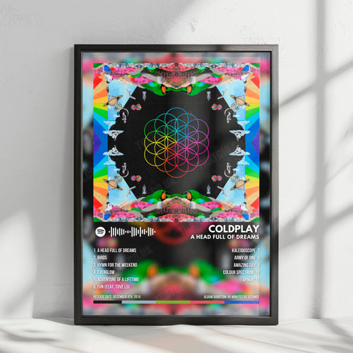 Coldplay "A Head Full Of Dreams" Album Cover Poster - with Complete Tracklist | Album Cover | Inspired Creative Gifts
