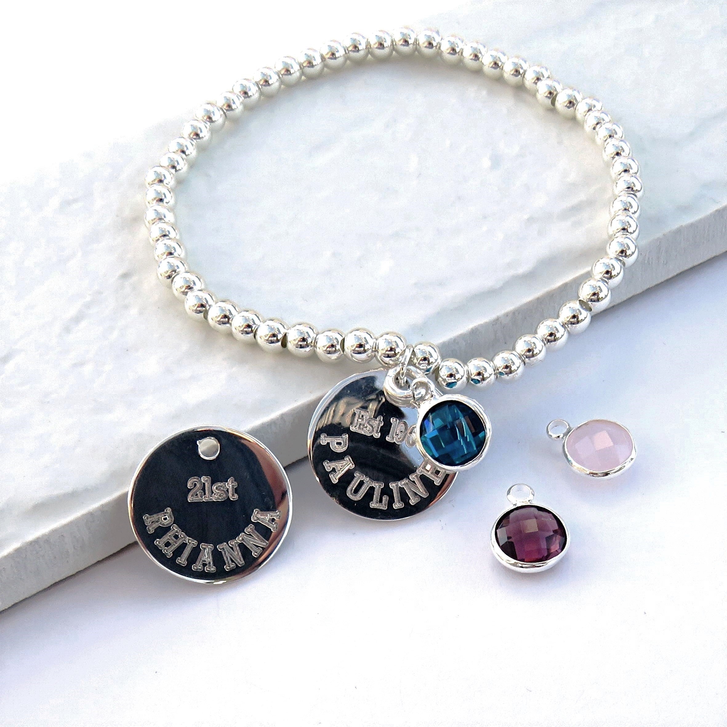 Personalised Birthstone Beaded Bracelet